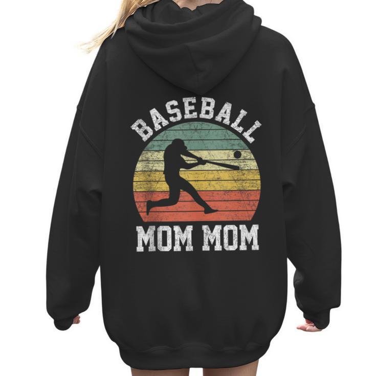Vintage Baseball Mom Mom Baseball Lover Women Hoodie Back Print