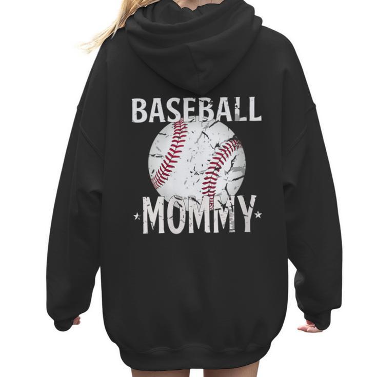 Vintage Baseball Mommy Mother's Day Sports Lover Mom Women Hoodie Back Print
