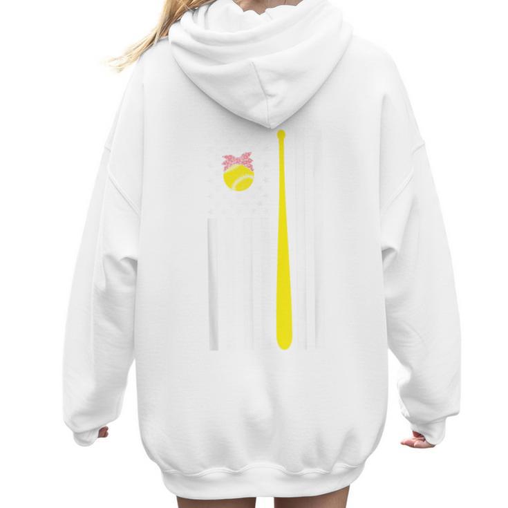 American Flag Baseball Mom Team Women Hoodie Back Print