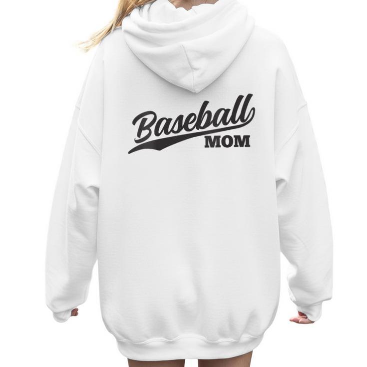 Baseball Mom 1970s Retro Cursive Font Women Hoodie Back Print