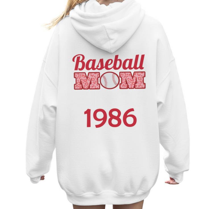 Baseball Mom Since 1986 Women Hoodie Back Print