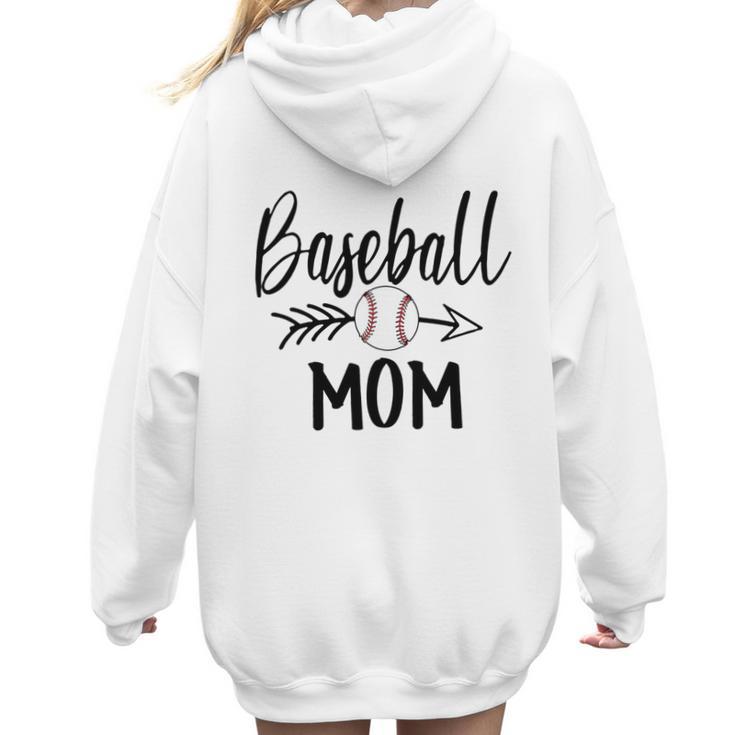 Baseball Mom Cute Arrow Father's Mother's Xmas Day Women Hoodie Back Print