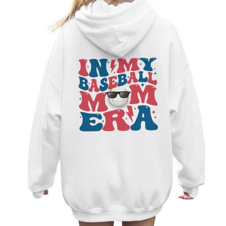 In My Baseball Mom Era Smile Face Retro Women Hoodie Back Print