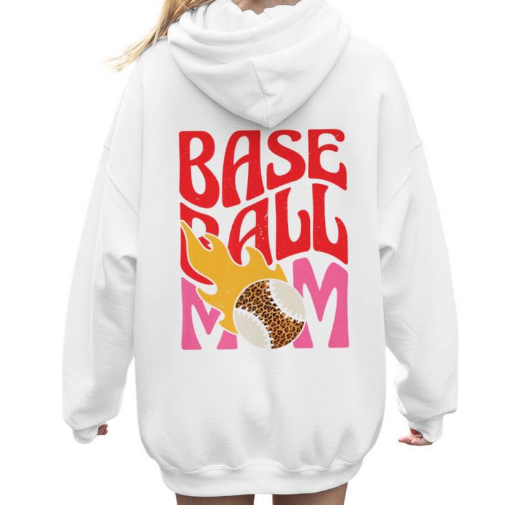 Baseball Mom Game Day Trendy Pink Leopard Mama Premium Women Hoodie Back Print