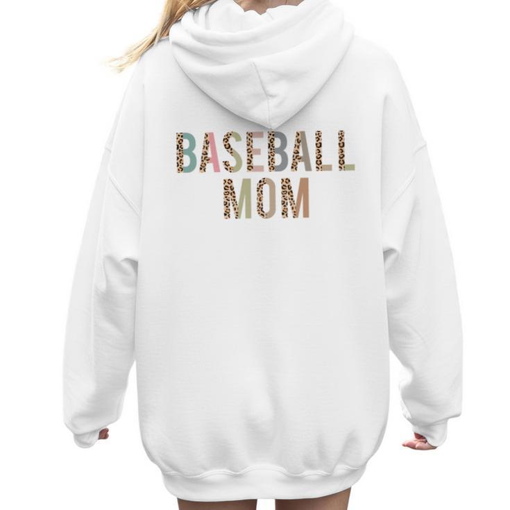 Baseball Mom Leopard Print Baseball Mother's Day Women Hoodie Back Print