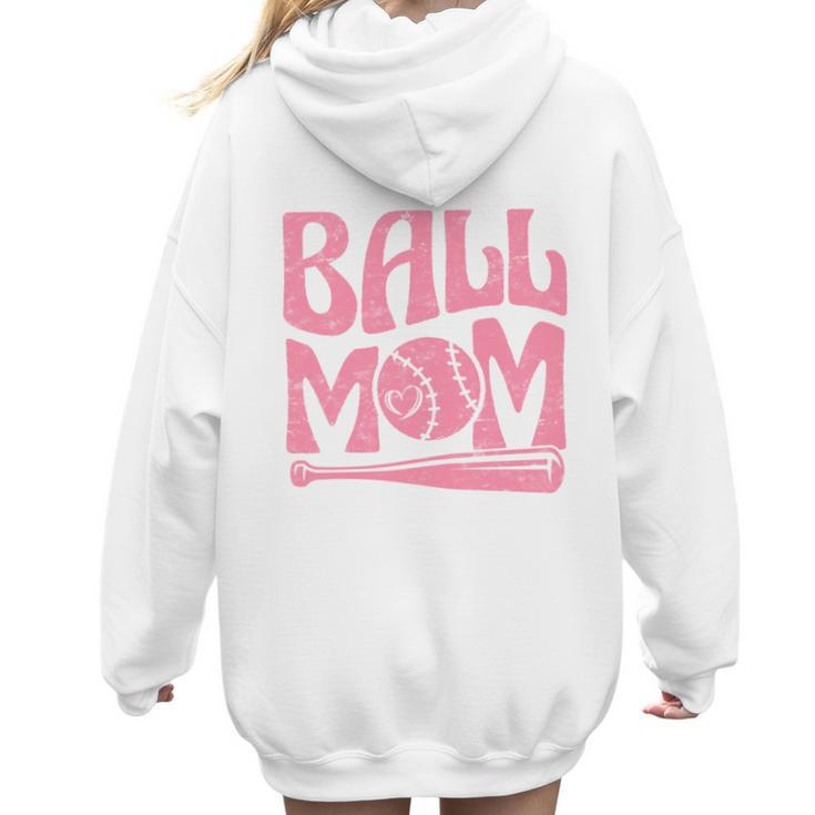 Baseball Mom Pride Heart And Bat Love Game Day Women Hoodie Back Print