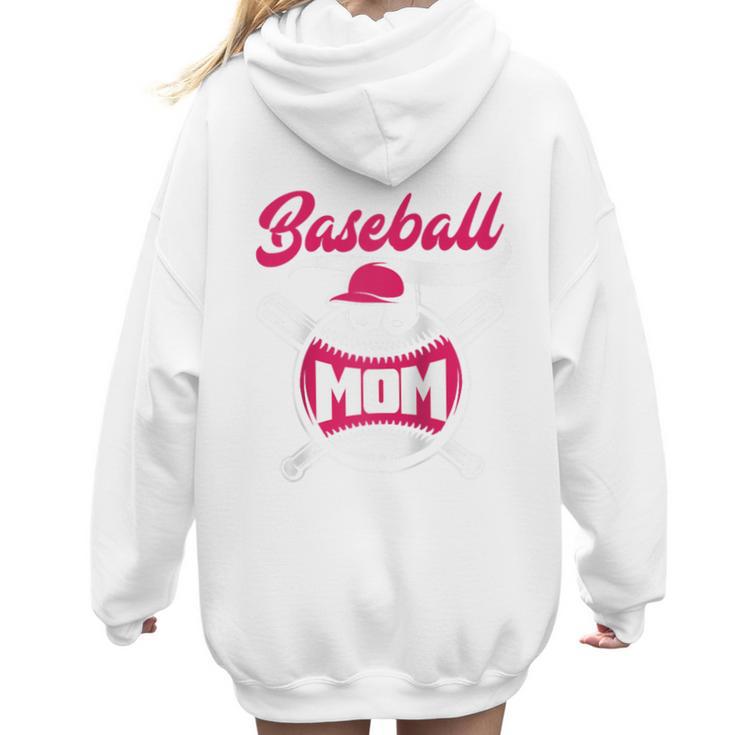Baseball Mom Raglan Baseball Tee Women Hoodie Back Print