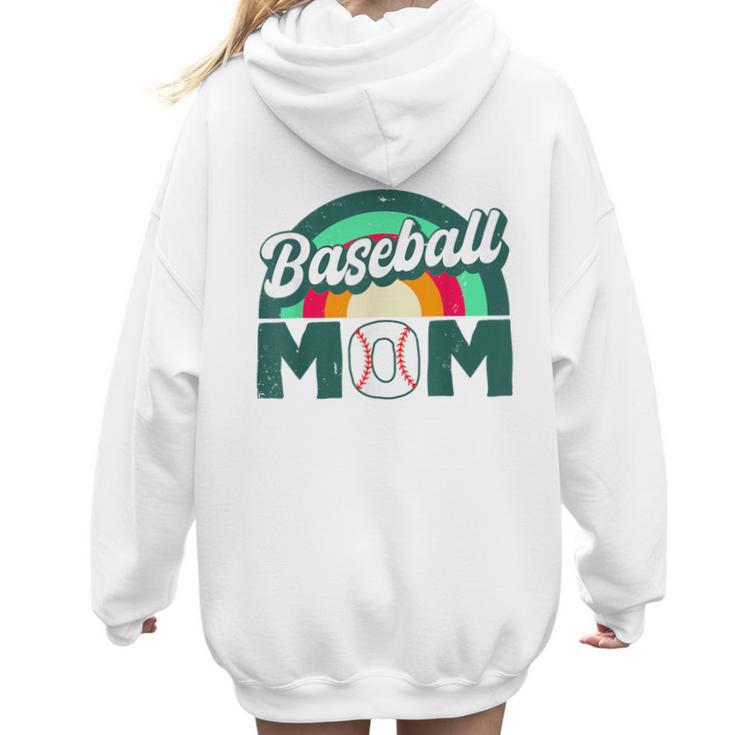 Baseball Mom Rainbow Game Day Women Hoodie Back Print