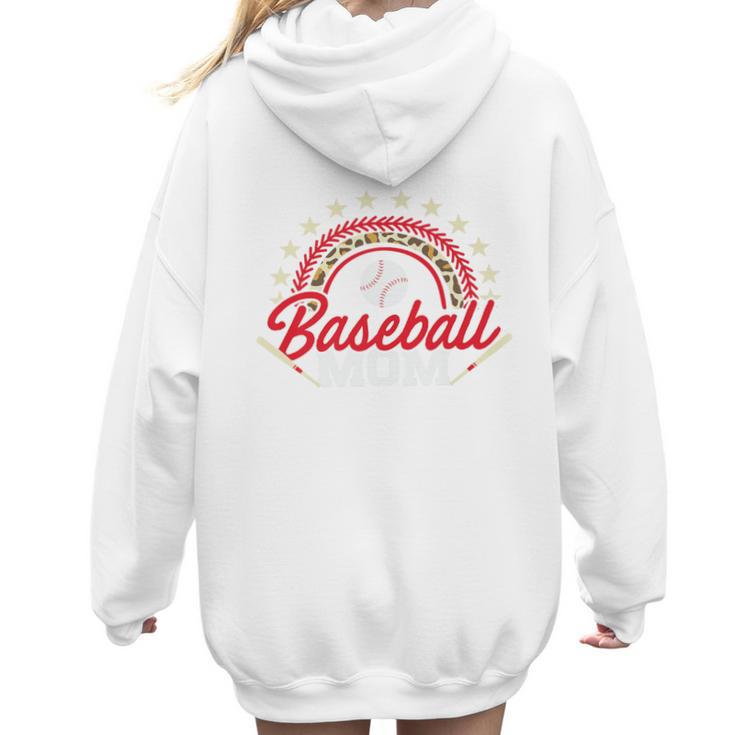 Baseball Mom Rainbow Great Team Mom Premium Women Hoodie Back Print