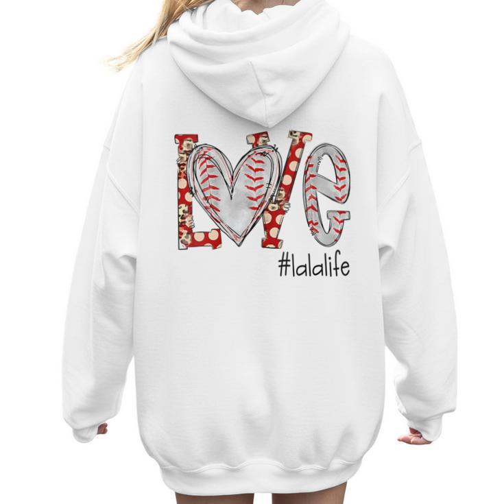 Baseball Mom Shirt Heart Love Baseball Lalalife Women Hoodie Back Print
