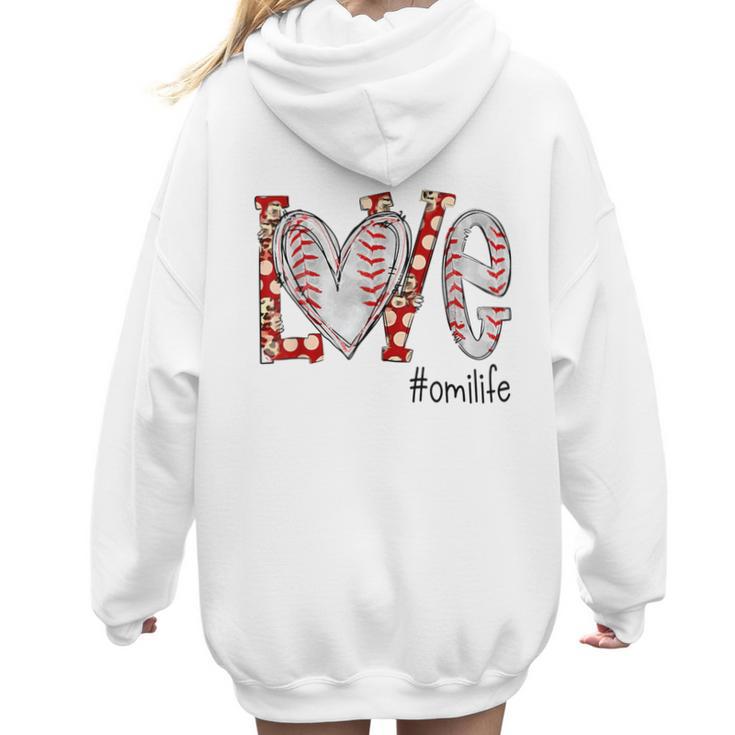 Baseball Mom Shirt Heart Love Baseball Omilife Women Hoodie Back Print