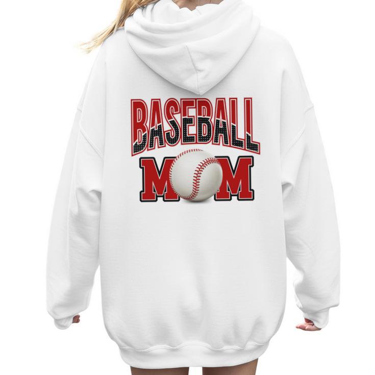 Baseball Mom Sports Red Women Hoodie Back Print
