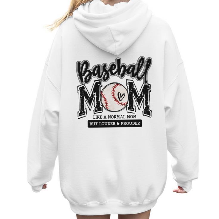 Baseball Mom Varsity Baseball Mama Cute Mother's Day Women Hoodie Back Print