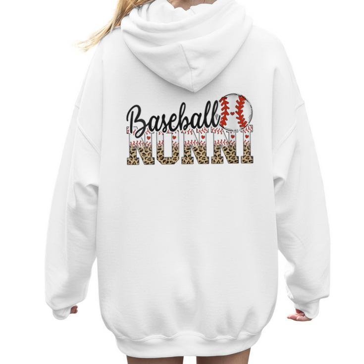 Baseball Nonni Women BallPark Nonni Baseball Mom Women Hoodie Back Print