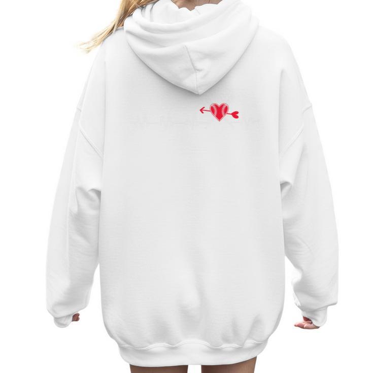 Baseball Softball Baseball Mom Heartbeat Baseball Premium Tri-Blend Women Hoodie Back Print