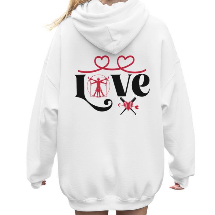 Baseball Softball Baseball Mom LOVE Baseball Premium Tri-Blend Women Hoodie Back Print