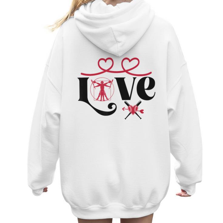 Baseball Softball Baseball Mom LOVE Baseball Women Hoodie Back Print