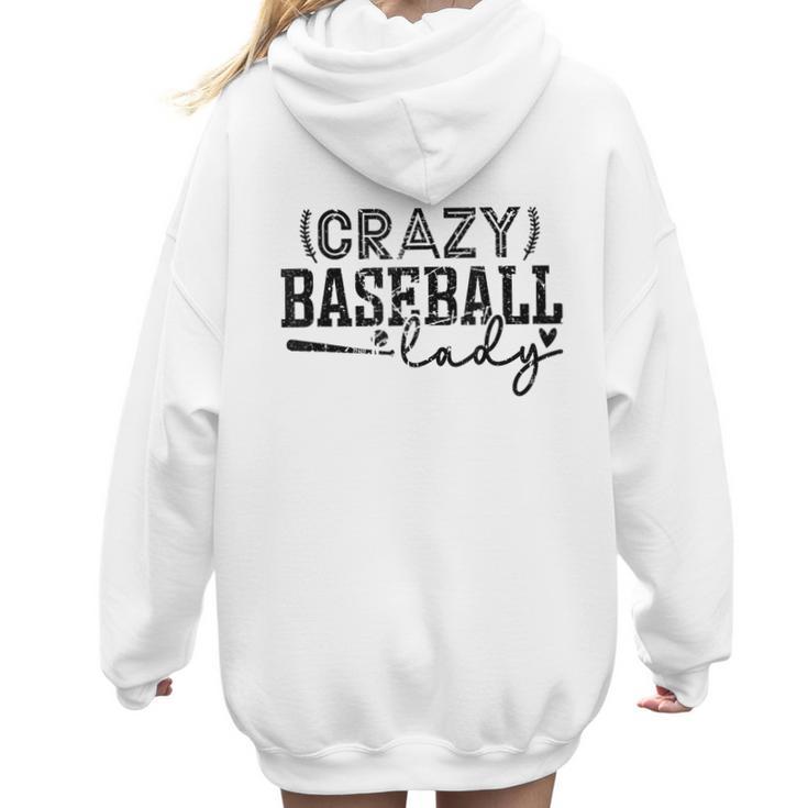 Crazy Baseball Lady Baseball Mom Sporty Humor Women Hoodie Back Print