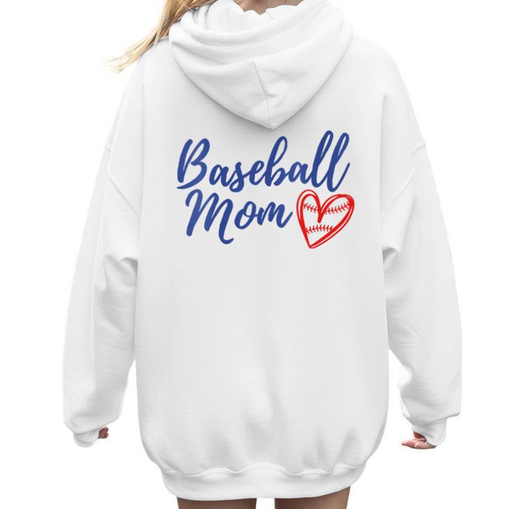 Cute Baseball Mom Heart Matching Mama Mother's Day Women's Women Hoodie Back Print