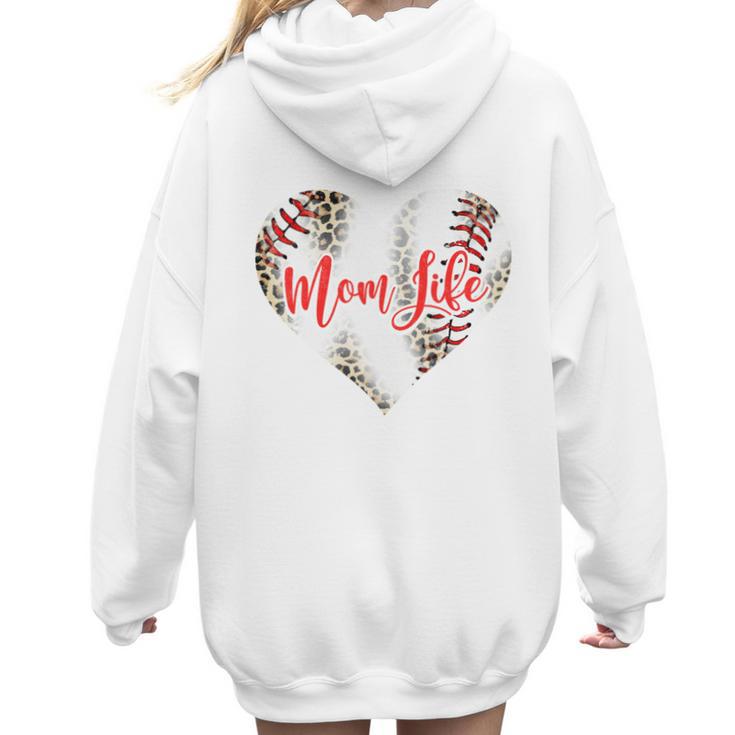 Cute Baseball Mom Heart Mother's Day Sport Mama Mom Life Women Hoodie Back Print