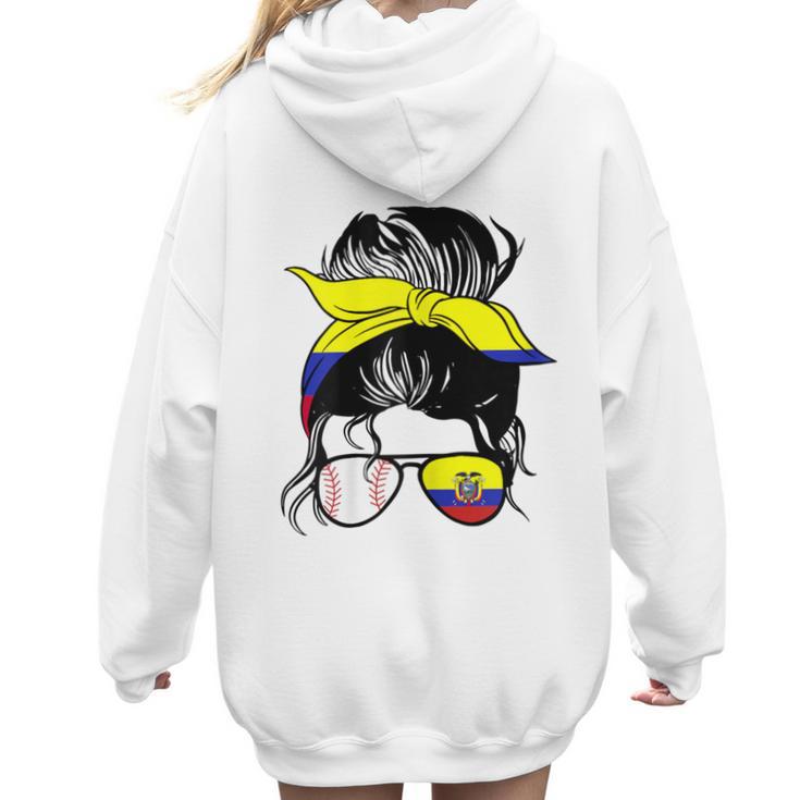 Ecuador Baseball Mom Ecuadorian Baseball Girl Women Hoodie Back Print