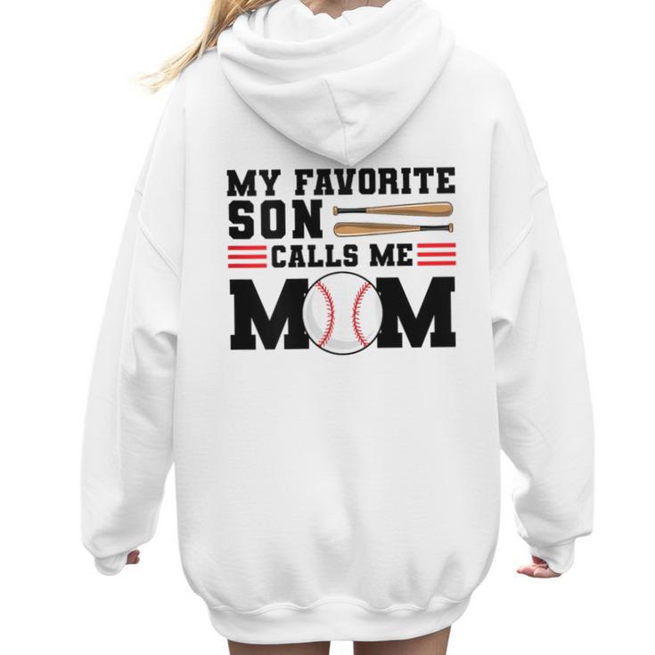 My Favorite Son Calls Me Mom Baseball Mom Women Hoodie Back Print