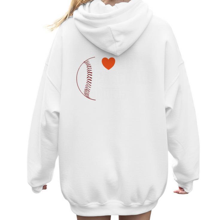 I Heart Hot Baseball Moms Women Hoodie Back Print