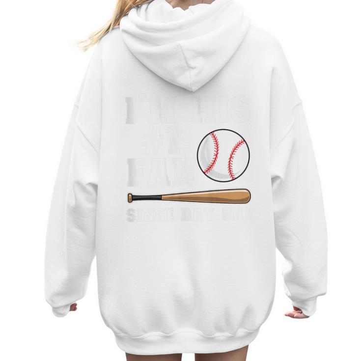 I'm His 1 Fan Since Day One Baseball Mom Women Hoodie Back Print