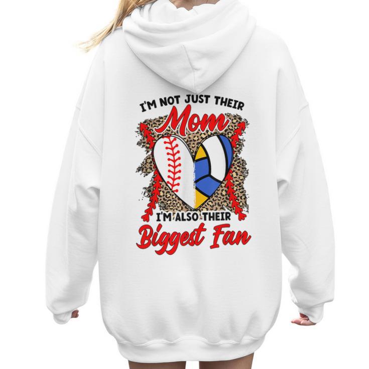 I'm Their Biggest Fan Volleyball Baseball Mom Women Hoodie Back Print