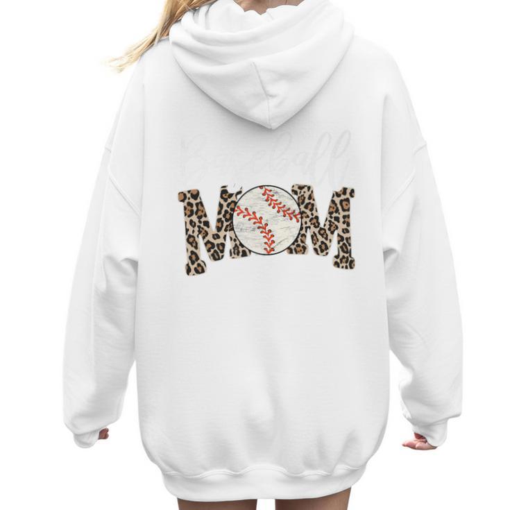 Leopard Baseball Mom Matching Baseball Mama Family Matching Premium Women Hoodie Back Print