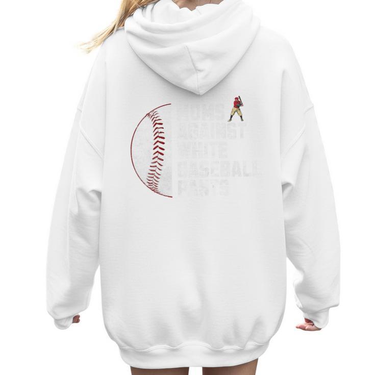 Moms Against Baseball Pants Baseball Mom Premium Women Hoodie Back Print