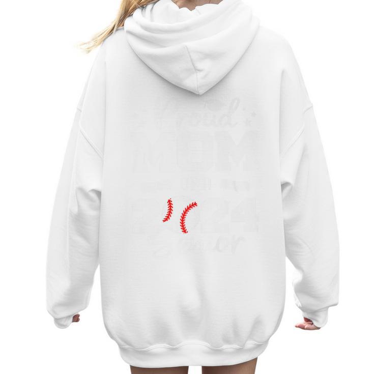Proud Mom Of a 2024 Senior Baseball Mom 2024 Graduate Premium Women Hoodie Back Print