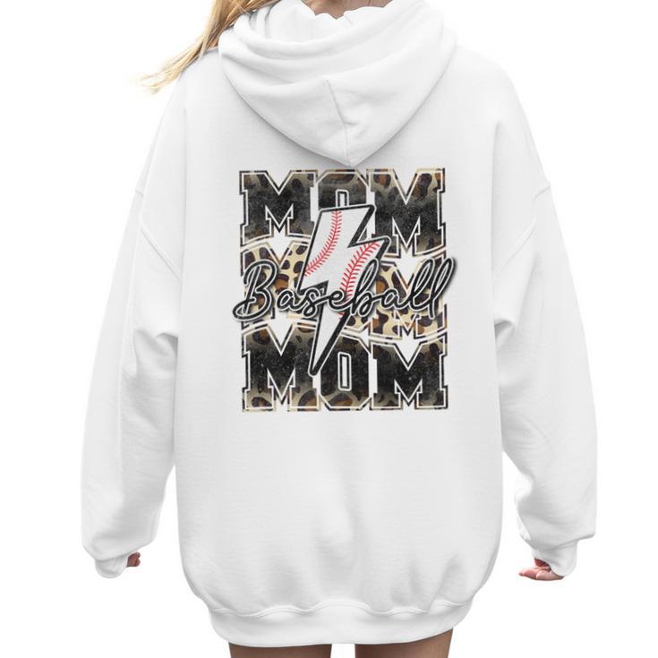 Retro Baseball Mom Mama Baseball Life Mother's Day Baseball Premium Tri-Blend Women Hoodie Back Print