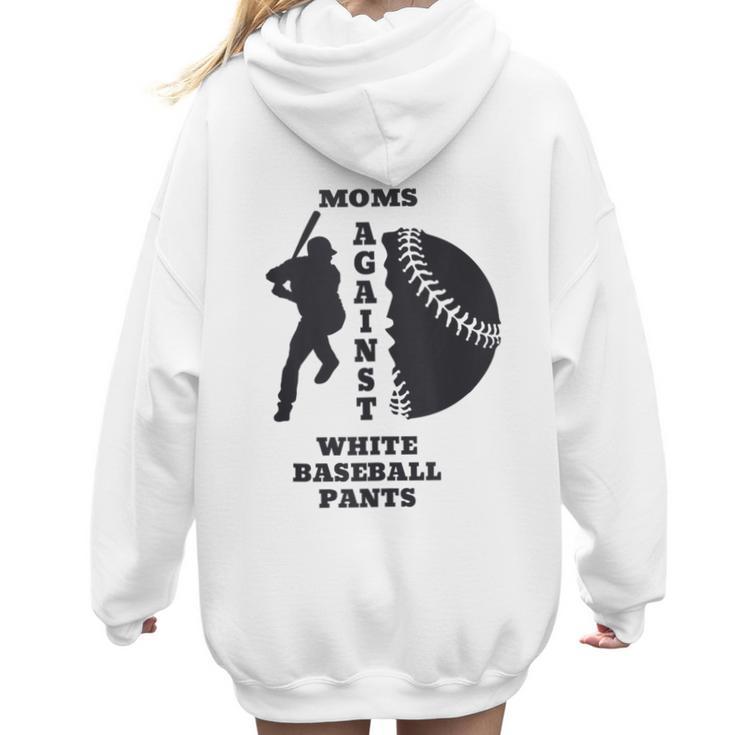 Retro Moms Against Baseball Pants Baseball Mom Women Hoodie Back Print