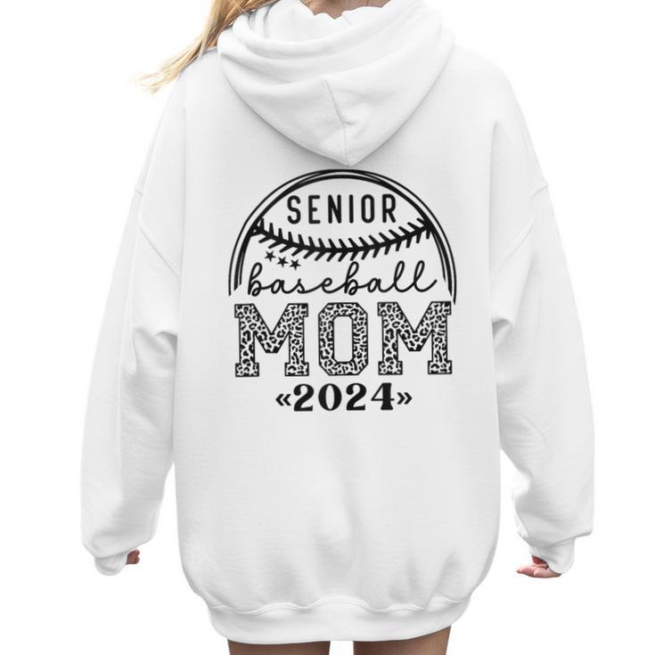 Senior Baseball Mom 2024 Women Hoodie Back Print