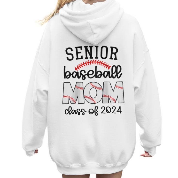Senior Baseball Mom Class Of 2024 High School College Sports Raglan Baseball Tee Women Hoodie Back Print