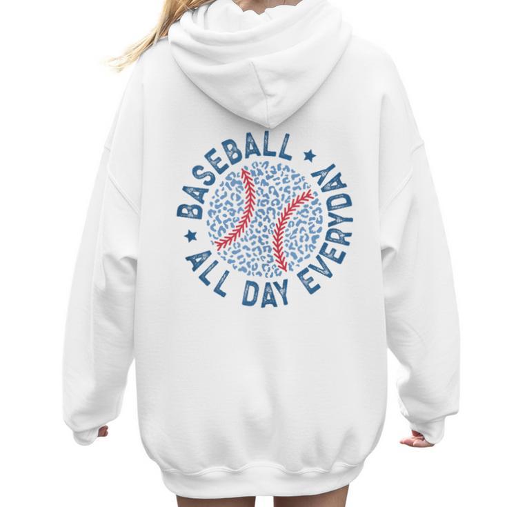 Spring 2024 Season Cute Baseball Mom All Day Everyday Women Hoodie Back Print