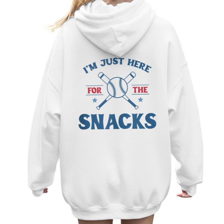 Spring 2024 Season Cute Baseball Mom Here For The Snacks Women Hoodie Back Print