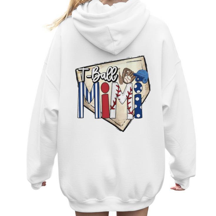 T-Ball Mimi Baseball Mom Game Day Women Hoodie Back Print