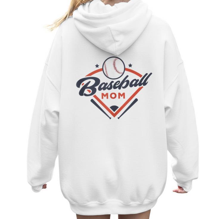 Vintage Baseball Mom Ballpark Momma Baseball Lover Women Hoodie Back Print