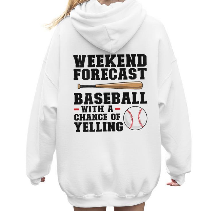 Weekend Forecast Baseball Baseball Mom Women Hoodie Back Print