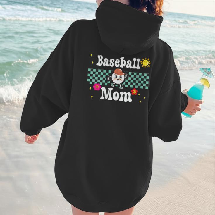 Baseball Mom Cute Retro Look Mothers Will Love Women Hoodie Back Print
