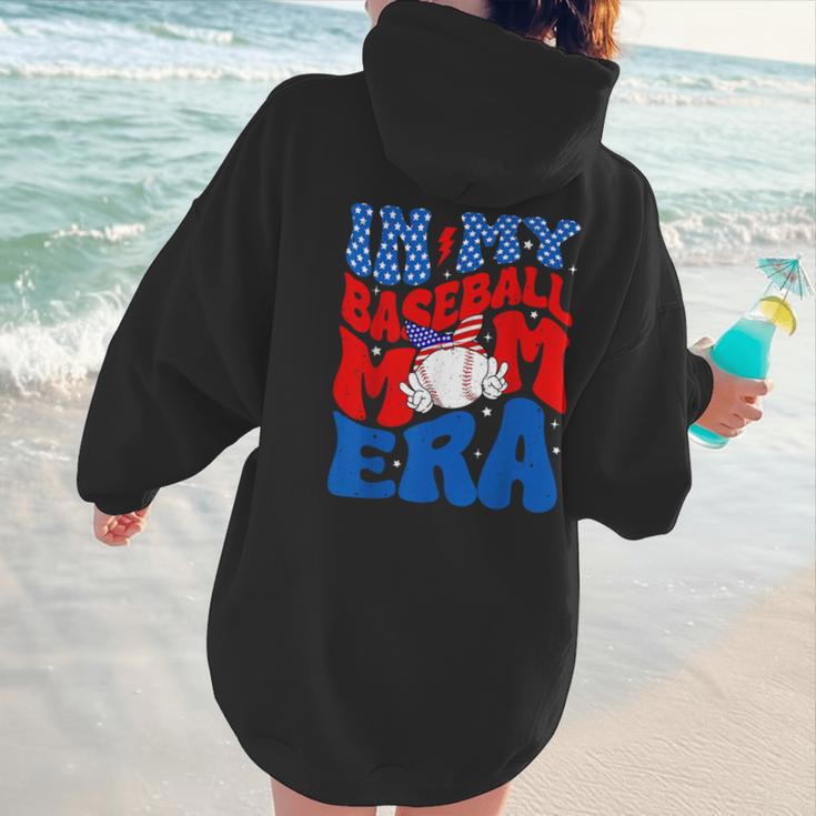 In My Baseball Mom Era Groovy Baseball Mother's Day US Flag Women Hoodie Back Print In My Baseball Mom Era Groovy Baseball Mother's Day US Flag Women Hoodie Back Print
