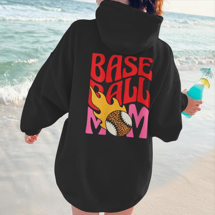 Baseball Mom Game Day Trendy Pink Leopard Mama Women Hoodie Back Print Baseball Mom Game Day Trendy Pink Leopard Mama Women Hoodie Back Print