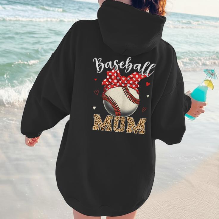 Baseball Mom Headband Leopard Baseball Ball Mother's Day Women Hoodie Back Print Baseball Mom Headband Leopard Baseball Ball Mother's Day Women Hoodie Back Print