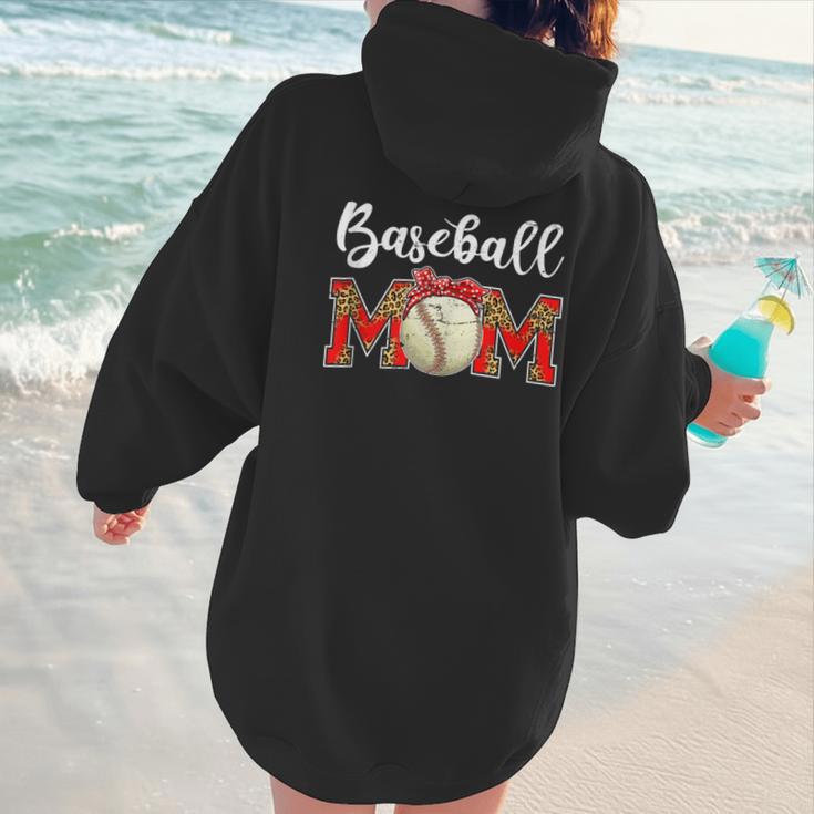 Baseball Mom Leopard Game Day Mom Life Mother's Day Women Hoodie Back Print Baseball Mom Leopard Game Day Mom Life Mother's Day Women Hoodie Back Print