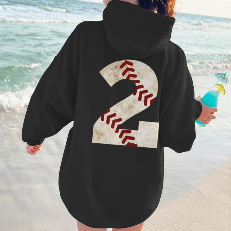 Baseball Mom Baseball Parent Number Two Baseball Gear 2 Women Hoodie Back Print