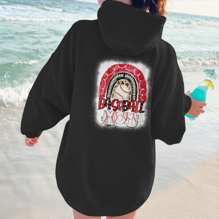 Baseball Mom Rainbow Boho Mommy Women Hoodie Back Print