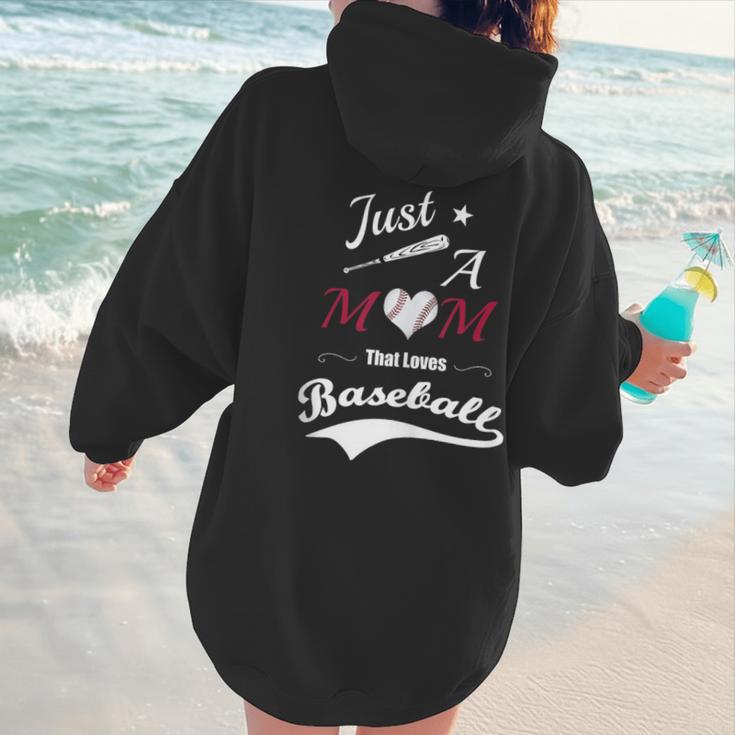 Baseball Mom Sayings Just A Mom That Loves Baseball Women Hoodie Back Print