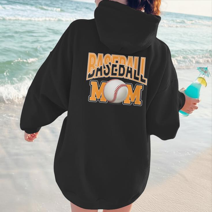 Baseball Mom Sports Orange Women Hoodie Back Print